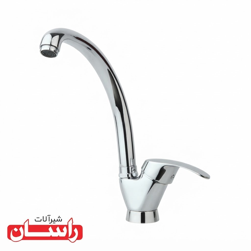 شیر ظرفشویی راسان مدل درسا رنگ کروم